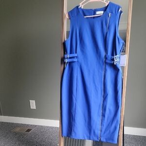 Elegant Blue Sleeveless Dress